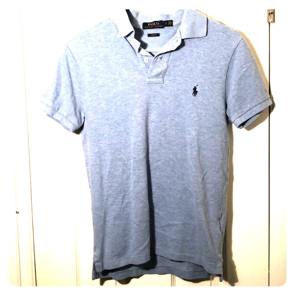 (2) Ralph Lauren Polos !1-Gray 1-Lt.Blue Men’sSlim